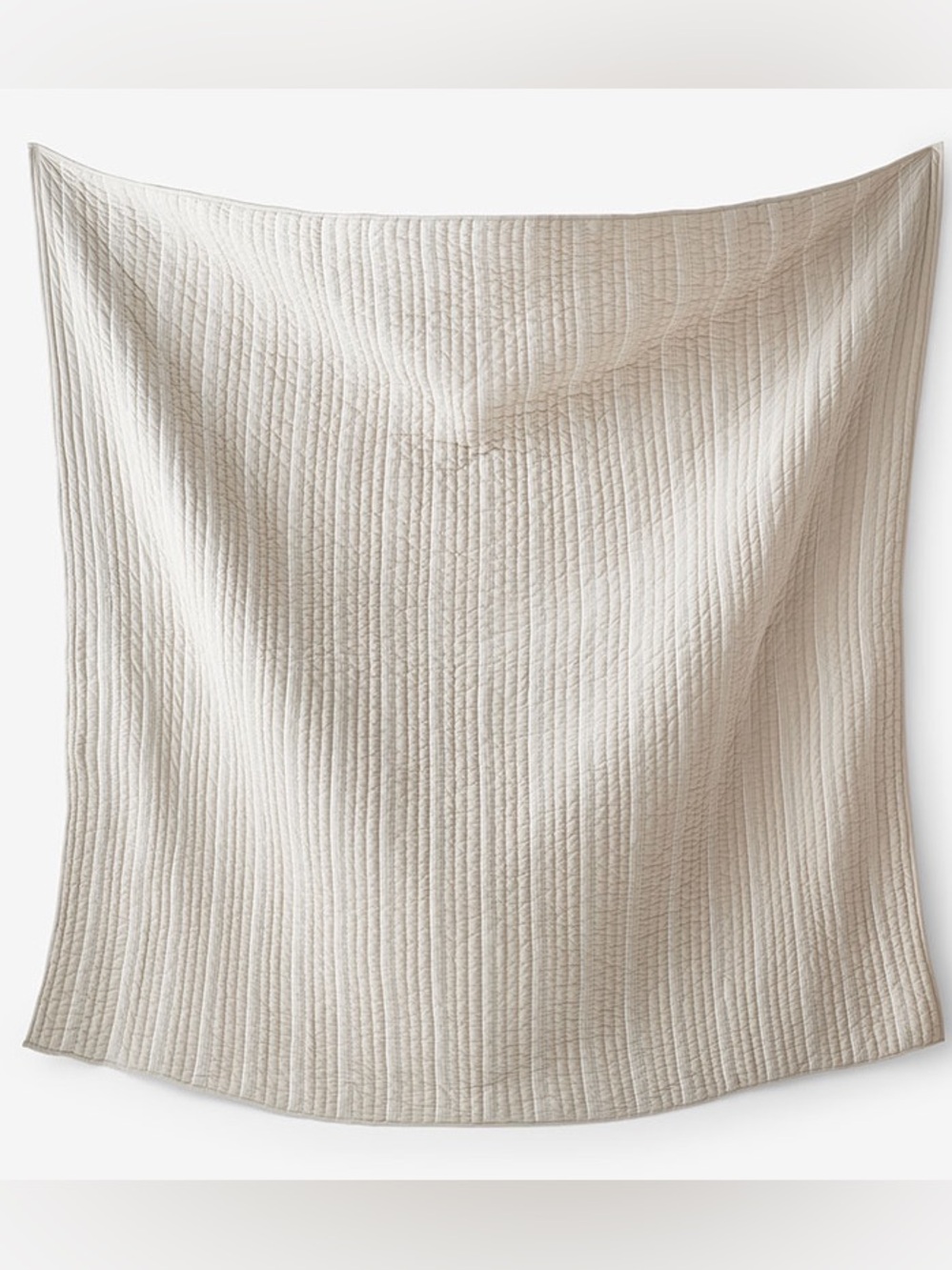 The Company Store Cotton Stripe Quilt Full Queen Natural